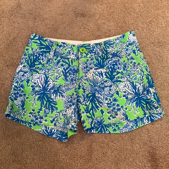 Lilly Pulitzer The Callahan Limeade Print Shorts Women’s Size 00 - Picture 4 of 8